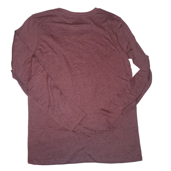 There Abouts T-Shirt Graphic Burgandy Long Sleeve Boys Size XL 18/20 - Picture 3 of 3